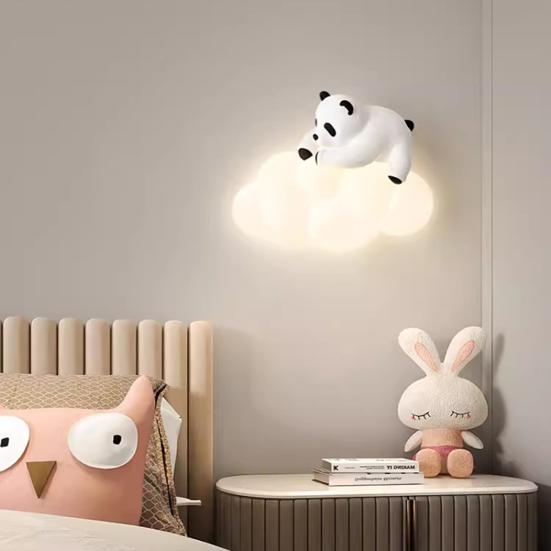 Baby Nursery Knobs - かわいい子供部屋パンダウォールランプLEDクラウドランプモダンクリエイティブベビー部屋保育園男の子女の子寝室ベッドサイドベアーウォールライト
