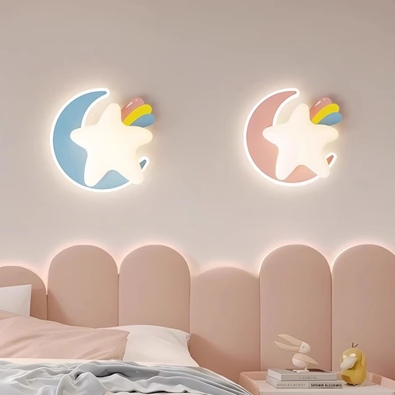 Baby Nursery Knobs - 子供部屋,子供部屋,保育園,男の子,女の子,寝室用の虹色の星型ウォールランプ
