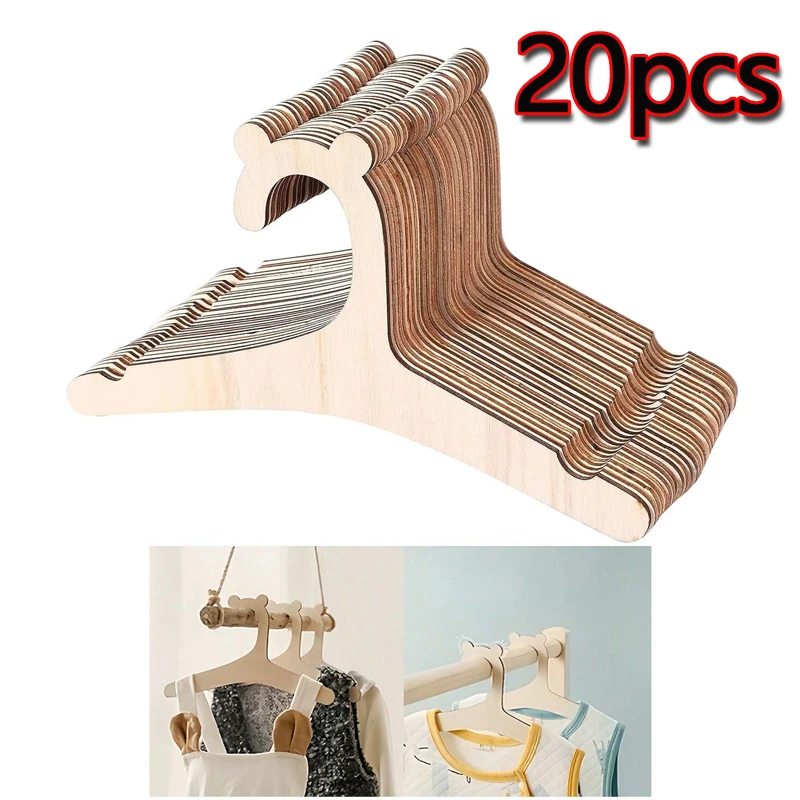 Baby Nursery Hangers - yes5/10/20/50個入り ベビー服ラック かわいいクマの木製子供服ハンガー 家庭用 女の子 プリンセスルーム