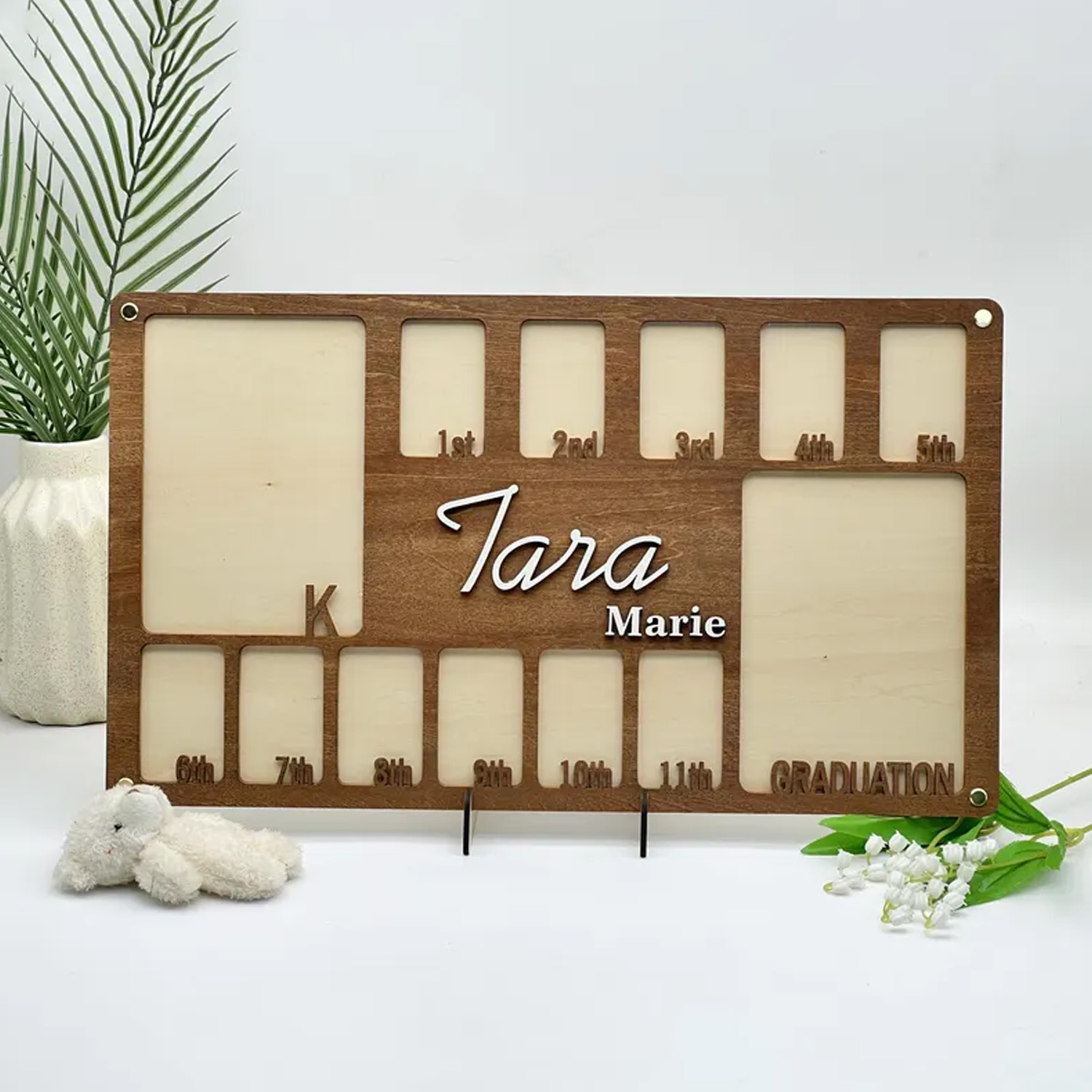 Baby Nursery Wall Decor - 1個入りカスタムグレードフォトフレーム木製飾り板、自宅、部屋、オフィス、学校の壁飾り、DIY塗装可能、保育園、誕生日、結婚祝い