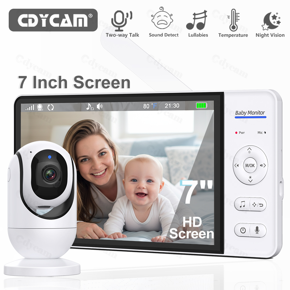 Wearable Baby Monitor - 7.0インチ ビデオベビーモニター 720P 5000mAhバッテリー 4倍ズーム WiFi不要