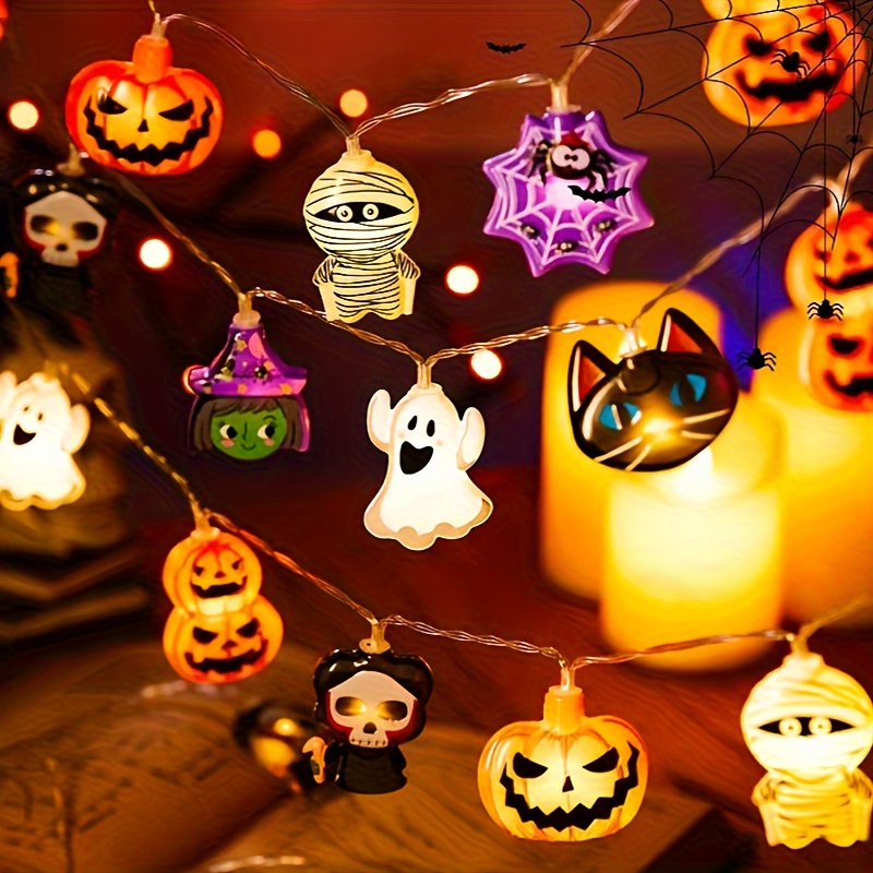 Baby Nursery Wall Lights - 不気味なハロウィーンLED装飾ストリングライト、漫画の形をしたフェアリーライト、子供部屋の壁、屋内ハロウィーンホリデーデコレーション用