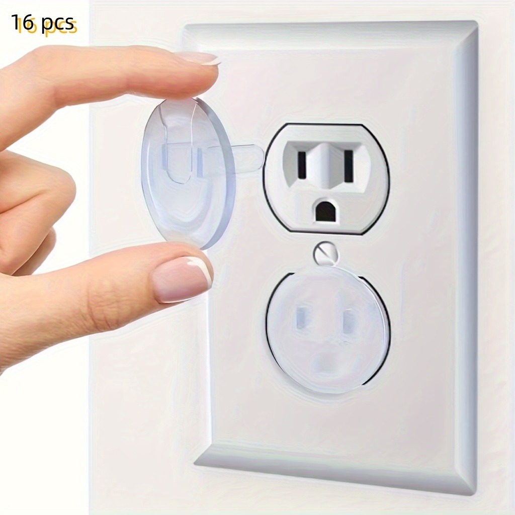 Outlet Cover Childproof - 14個入りチャイルドセーフティコンセントカバー 透明デザイン 大人でも簡単に取り外せる プラグプロテクター 赤ちゃん用電気コンセント保護