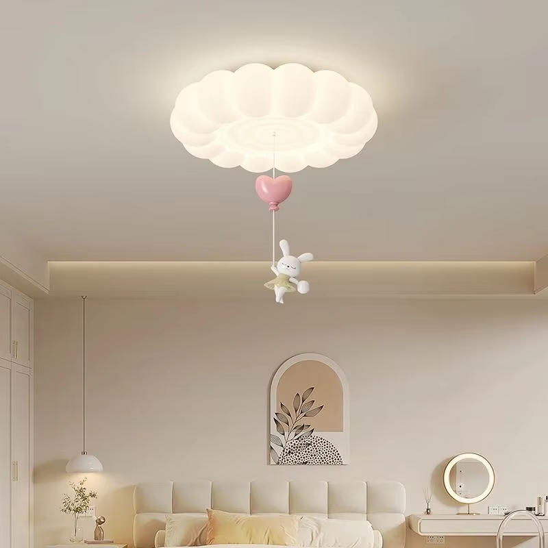 Baby Nursery Knobs - 子供部屋のシーリングライト LED バブルクラウドラビットライト クリームスタイル 暖かいベビールーム保育園男の子女の子寝室のシーリングランプ