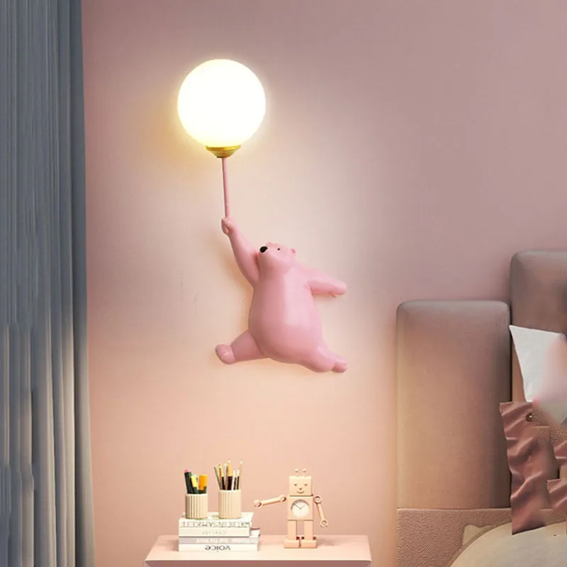Baby Nursery Wall Lights - 極クマのLEDウォールライト,クリエイティブなウォールライト,家族のテーマ,ホテル,子供,子供の寝室用ランプ