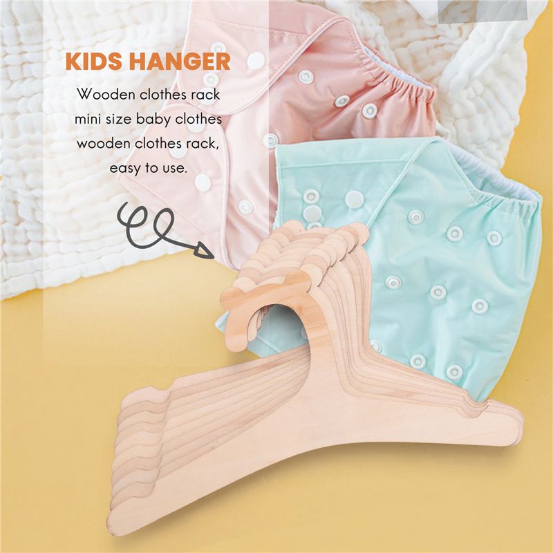 Baby Nursery Hangers - A04G-10 個木製ハンガー ベビー服用 天然木ハンガー ベビー服ハンガーラック ルーム保育園装飾