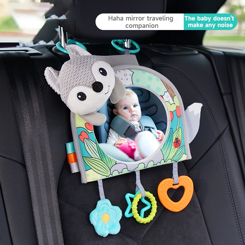 Wearable Baby Monitor - ベビーカーシートミラーおもちゃ子供用モニター調整可能な教育感覚玩具楽しい旅行幼児おなかタイムおもちゃ赤ちゃんカーシートおもちゃ