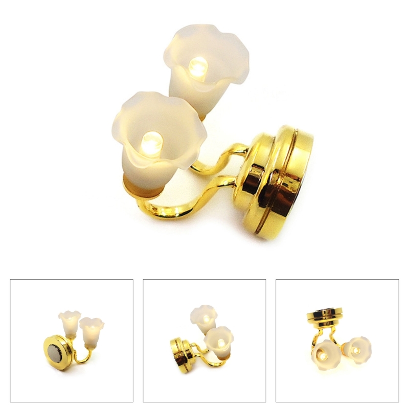 Baby Nursery Wall Lights - 1:12 ドールハウスミニリビングルームブラケットライトシミュレーションリビングルーム壁取り付け用燭台ミニ壁ランプ子供ドールハウス家具