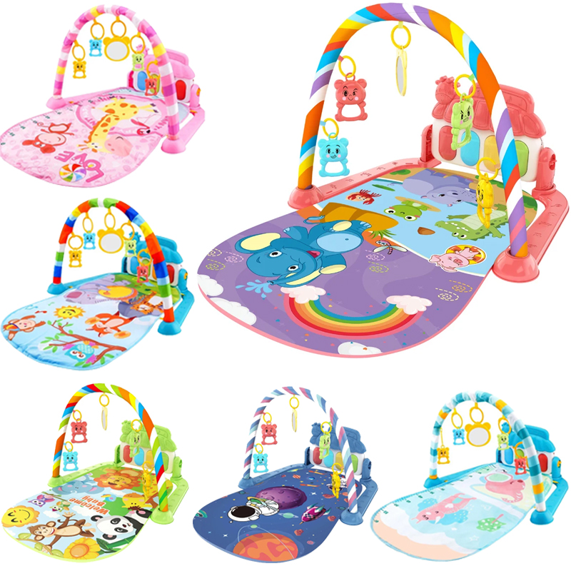 Baby Nursery Images - ベビーアクティビティジムラックミュージカル新生児ピアノキーボードクロールブランケットペダルプレイマット早期教育0-36ヶ月おもちゃギフト