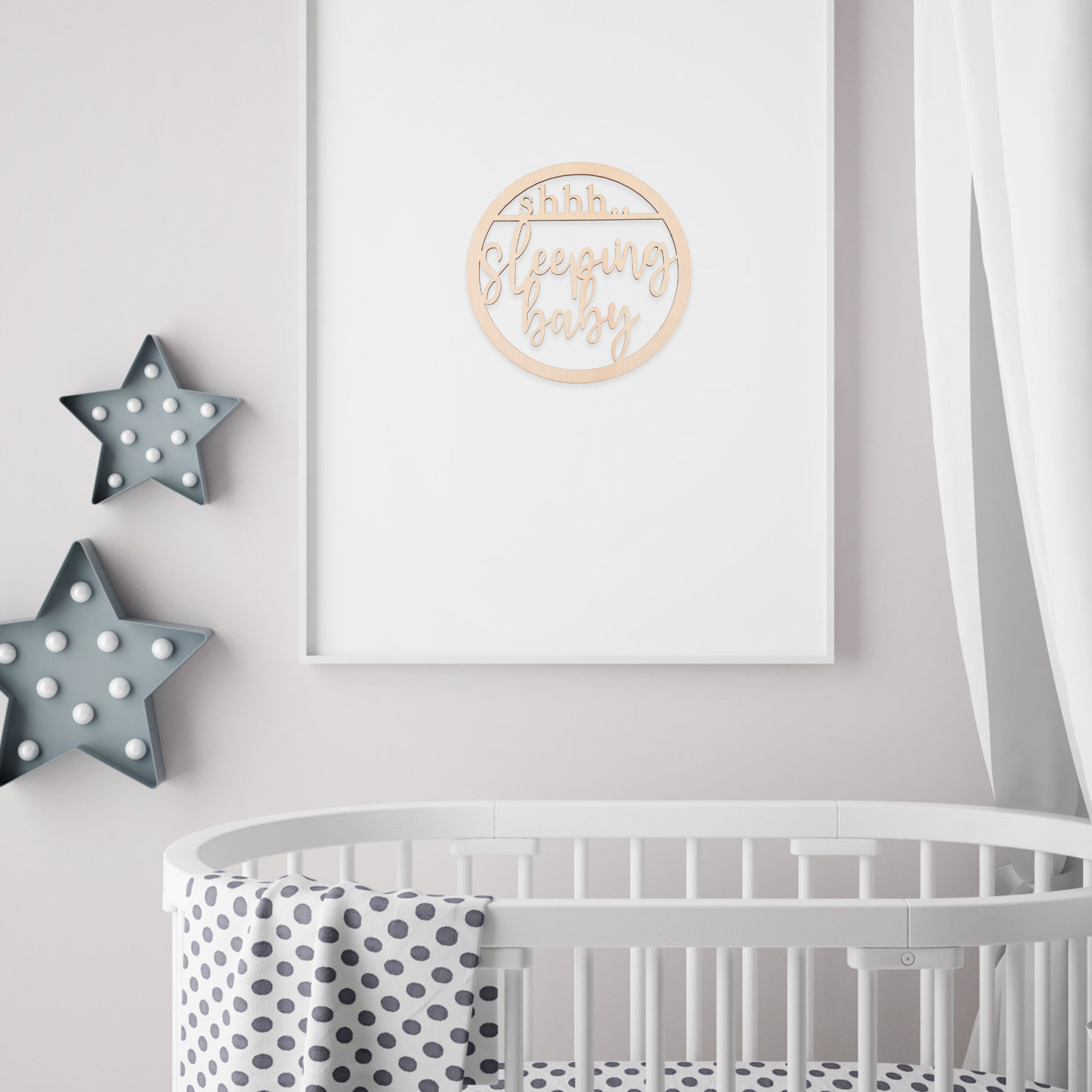 Baby Nursery Hangers - 木製ベビー寝具サインドアハンガー、保育園寝室の装飾に、エレガントで芸術的な温かみのある雰囲気、ベビーシャワー、性別お披露目用