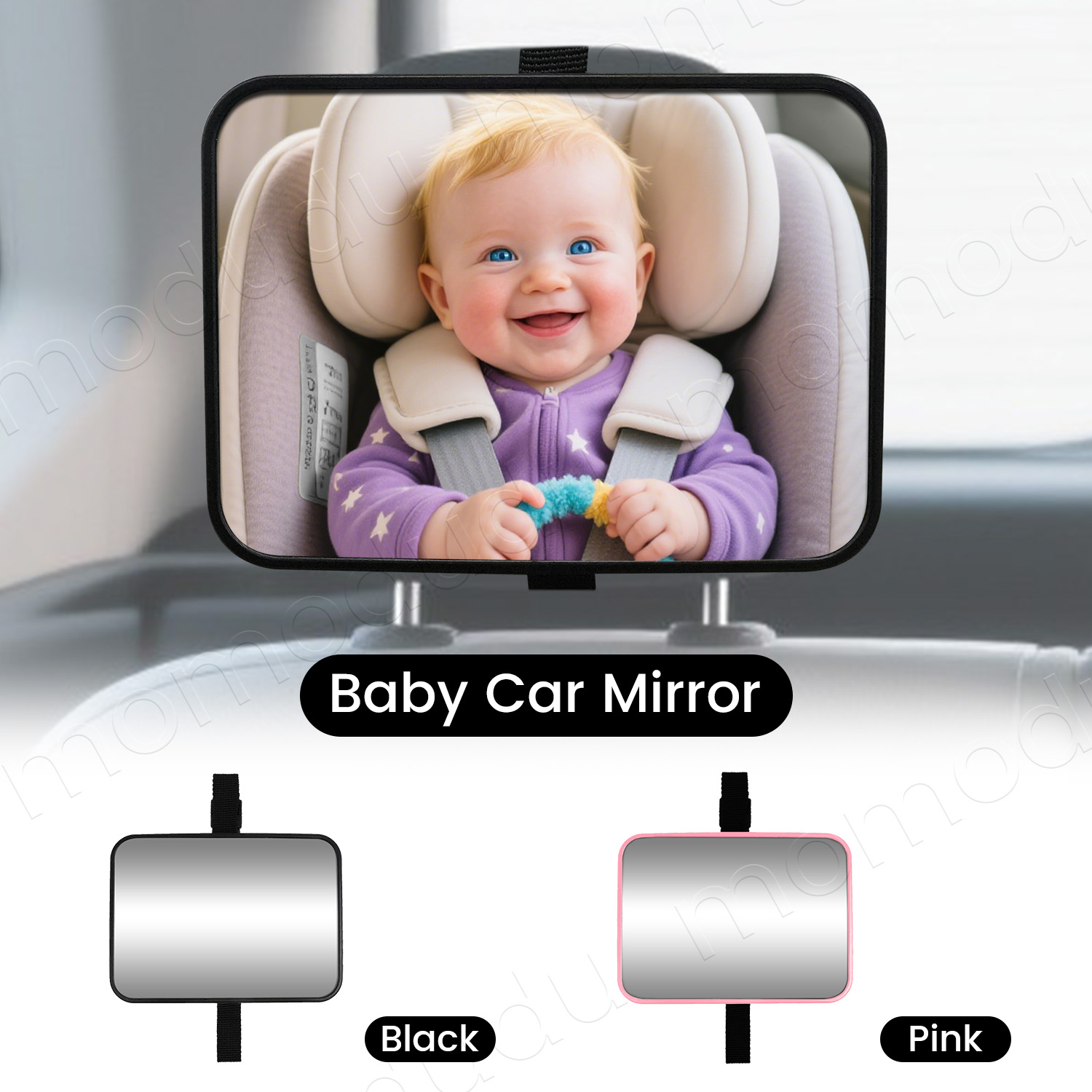 Wearable Baby Monitor - ベビーカーミラーバックミラー幼児子供監視ミラー車後部座席用ユニバーサルフィットベビーカーミラー