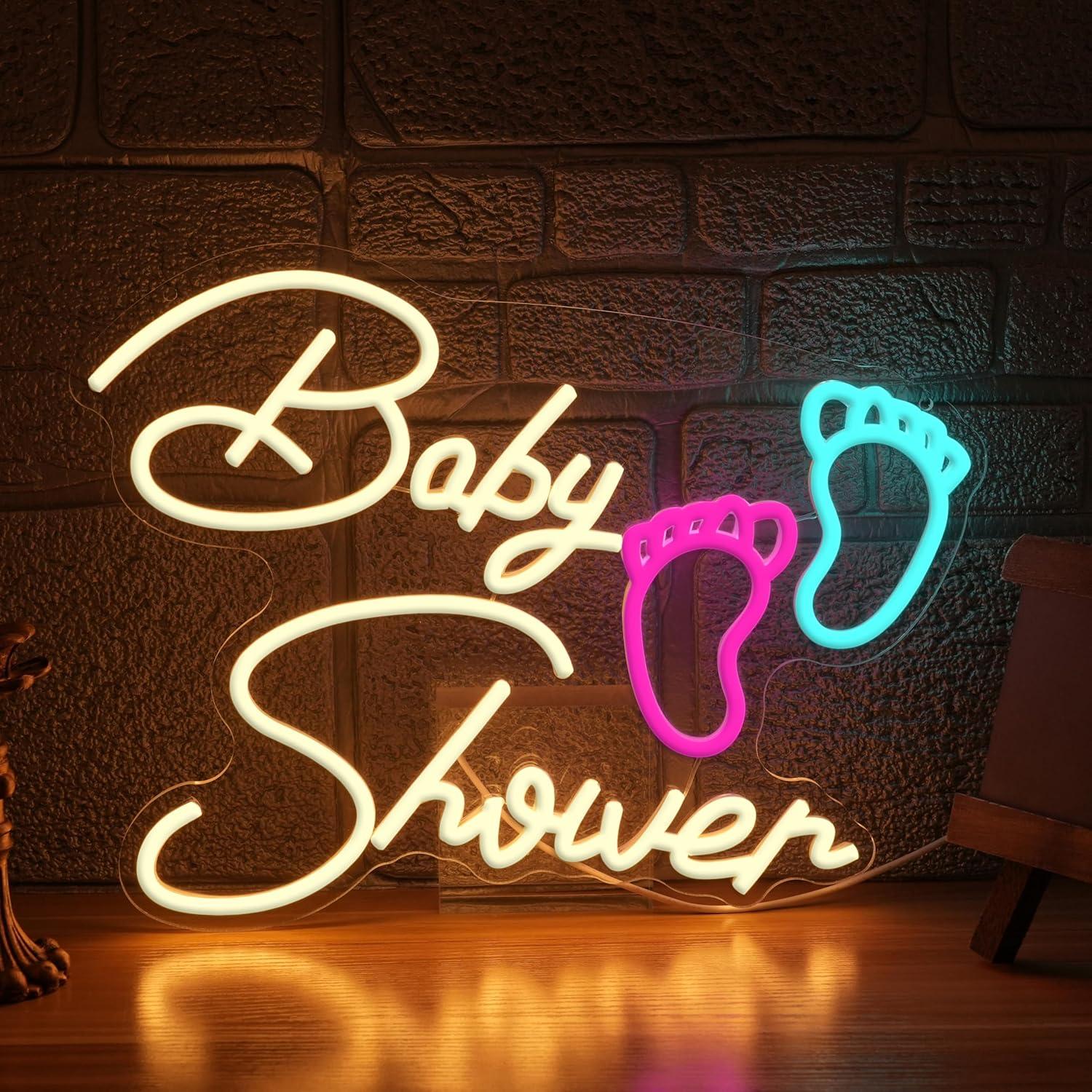 Baby Nursery Wall Lights - ベビーシャワーネオンサイン USB調光式LEDライト 保育園 子供部屋 ベビーシャワーパーティー 性別発表イベント