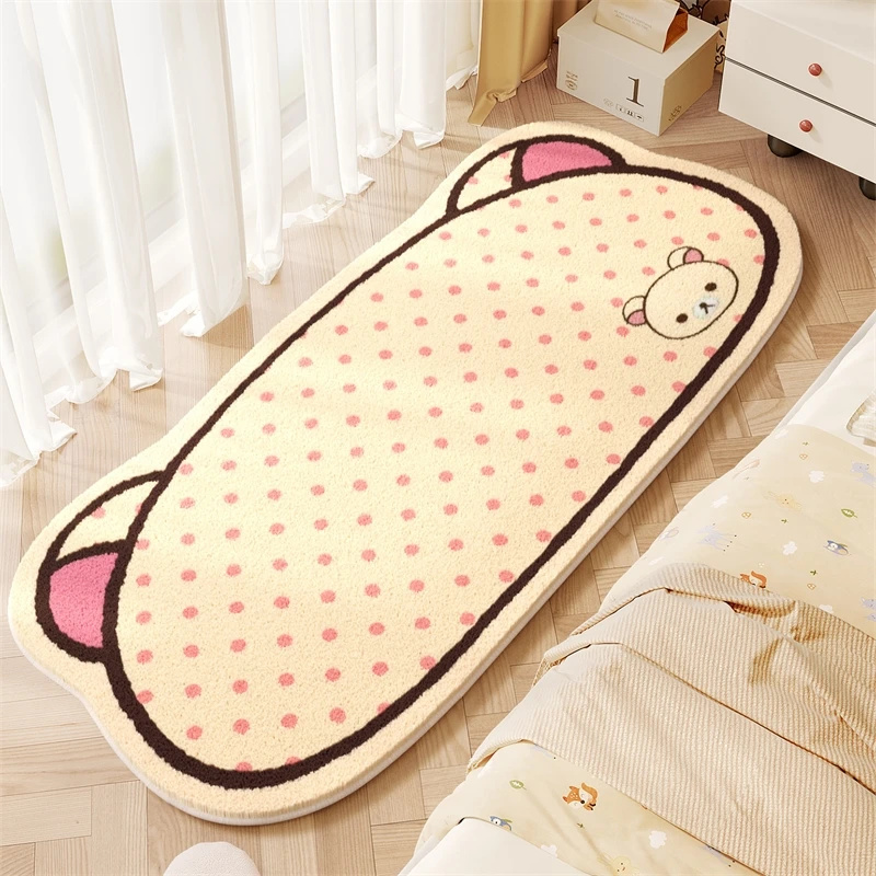 Baby Nursery Mat - かわいいリラックマぬいぐるみラグ居心地の良い寝室のベッドサイドマット子供用保育園プレイルーム幼児への誕生日プレゼント