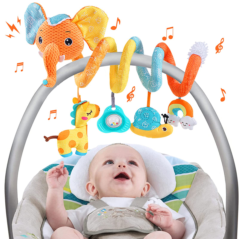 Baby Nursery Images - カーシートおもちゃ幼児カラー象ベビーカーストレッチスパイラルアクティビティベビーハンギングおもちゃベビーベッドモバイル新生児感覚おもちゃギフト