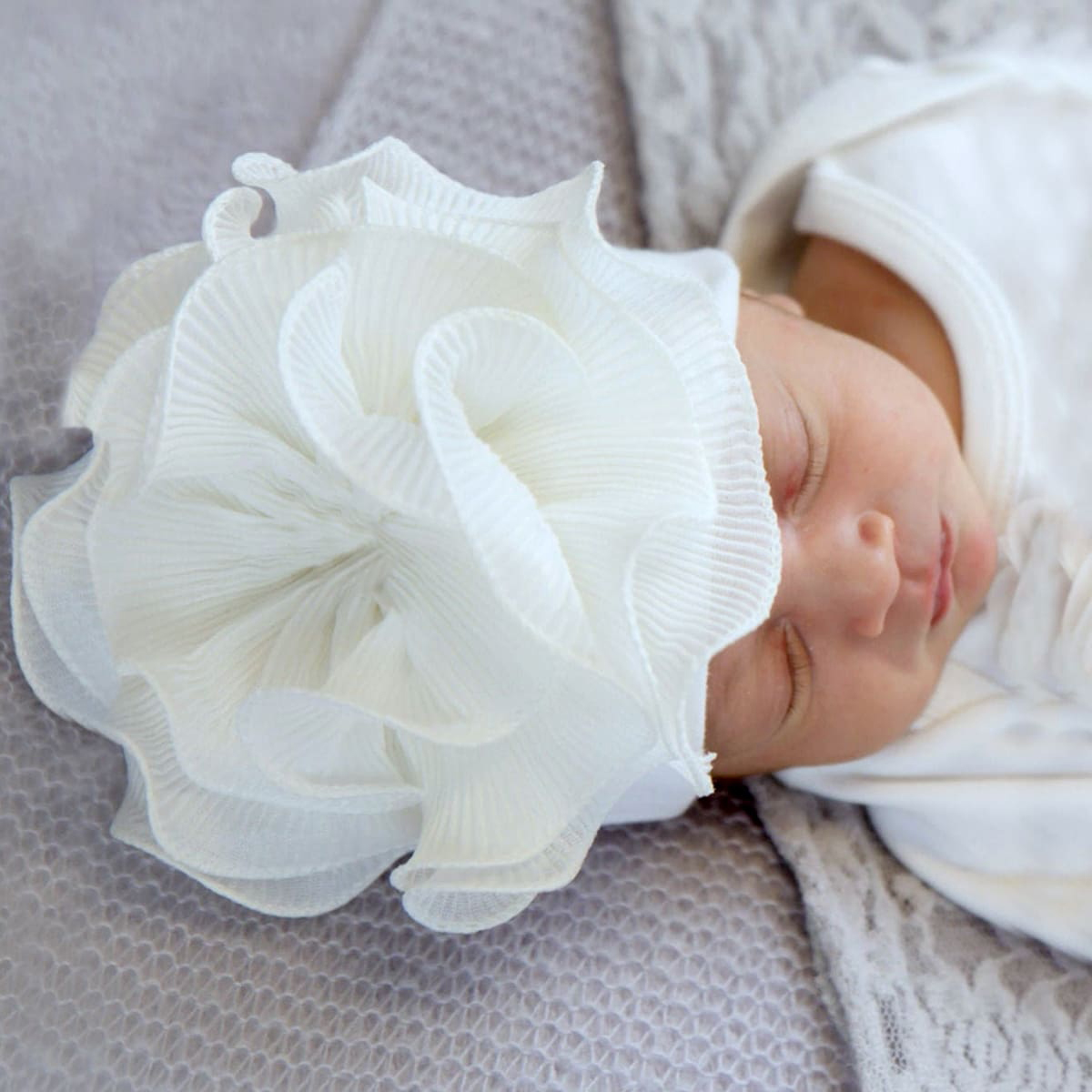 Baby Nursery Images - 新生児と赤ちゃんのための黄色い帽子,大きなバラの花,写真アクセサリー