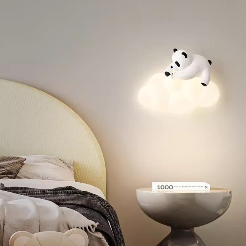 かわいい子供部屋パンダウォールランプLEDクラウドランプモダ - Baby Nursery Knobs のレビューと価格