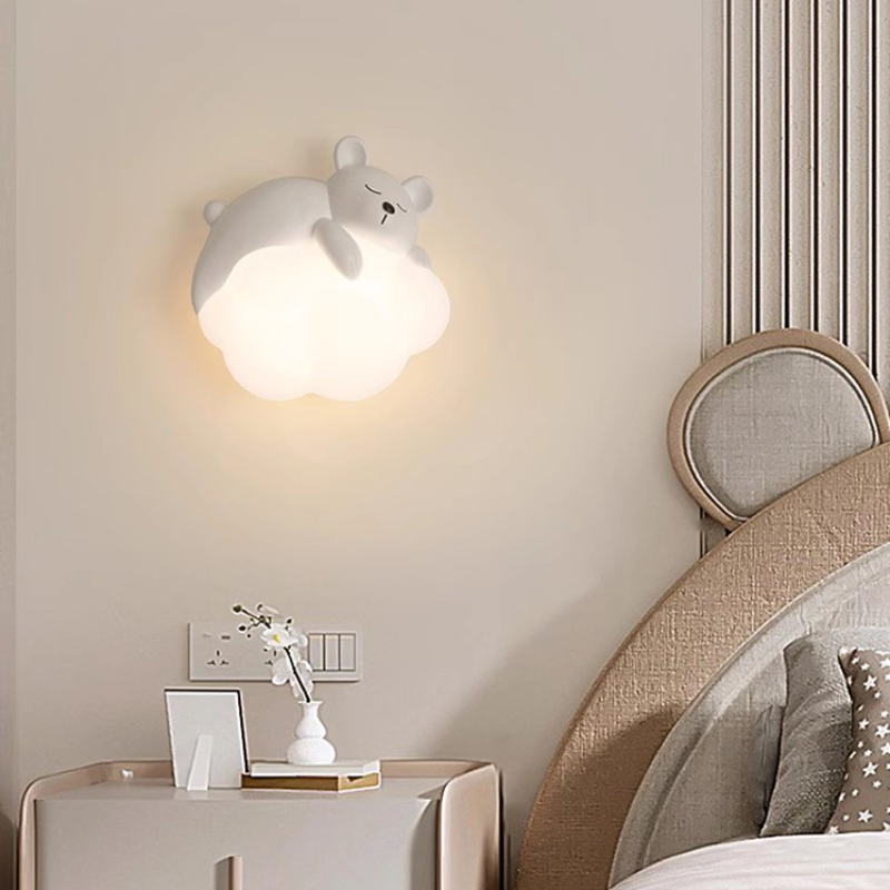 かわいい子供部屋パンダウォールランプLEDクラウドランプモダ - Baby Nursery Knobs のレビューと価格
