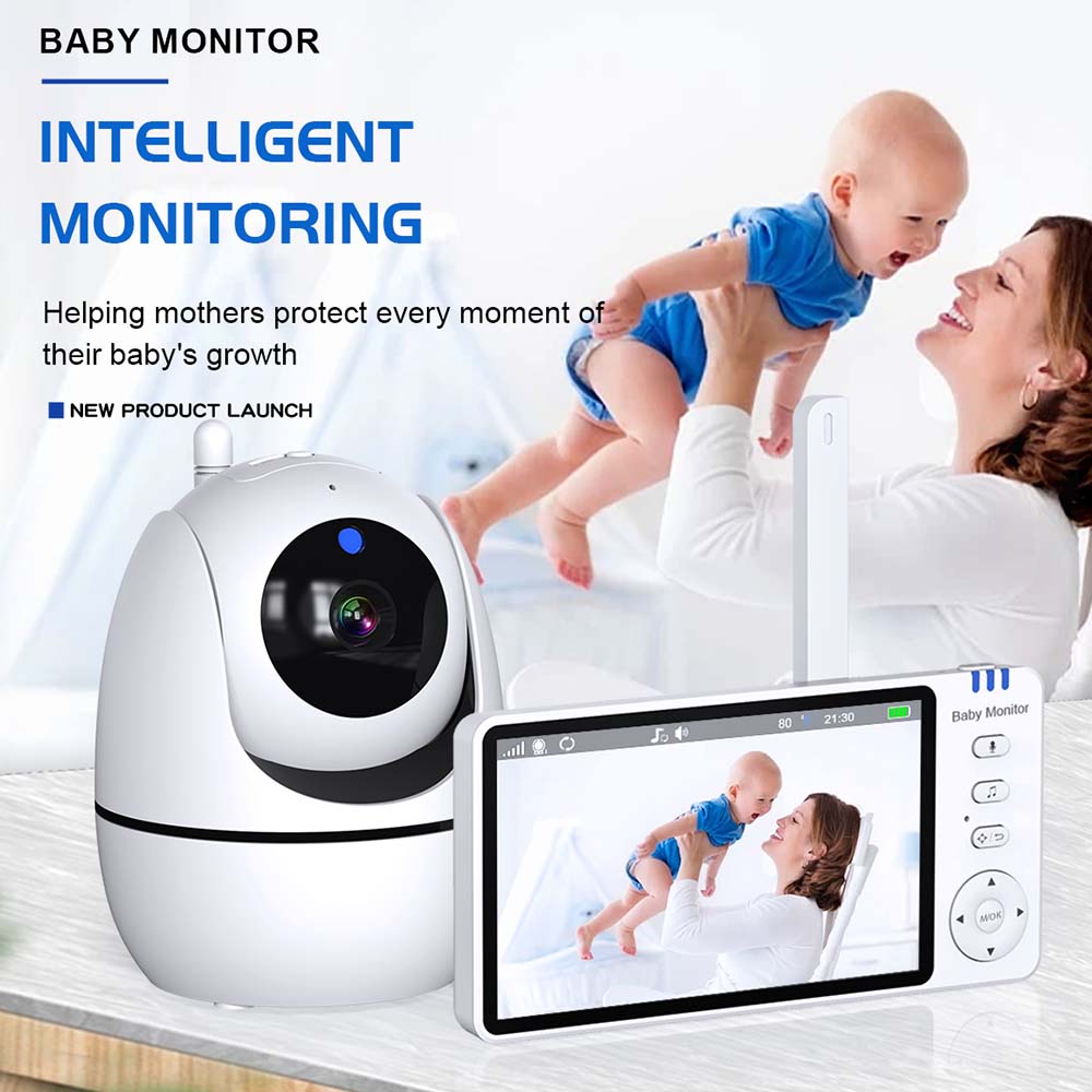 5インチビデオベビーモニター、屋内ワイヤレス双方向オーディオ - Wearable Baby Monitor のレビューと価格