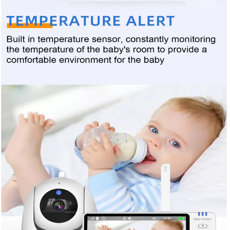 5インチスクリーン ワイヤレス ビデオ ベビーモニター 回転 - Wearable Baby Monitor のレビューと価格