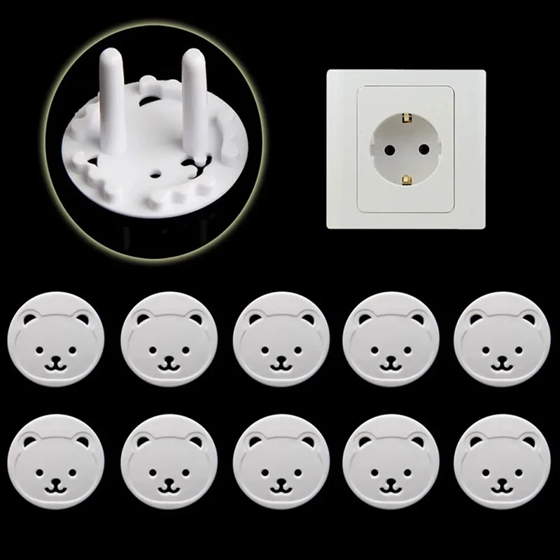 10 個 EU 電源ソケット保護カバークマ肥厚子供の安全コン - Outlet Cover Childproof のレビューと価格
