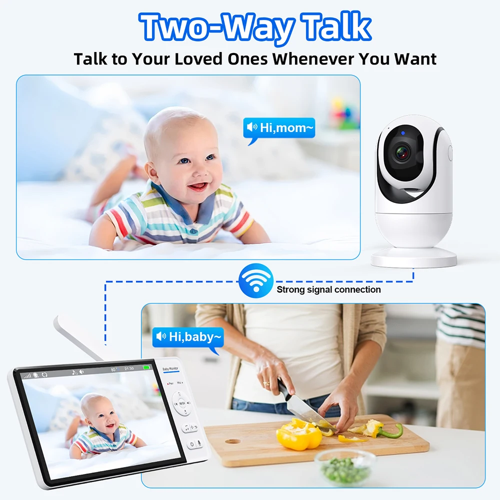 7.0インチ ビデオベビーモニター 720P 5000mAh - Wearable Baby Monitor のレビューと価格