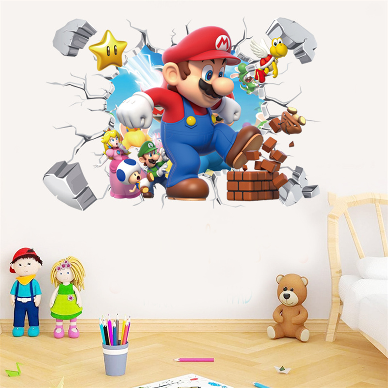3D漫画アニメゲームキャラクターのウォールステッカー、子供部 - Baby Nursery Diy のレビューと価格