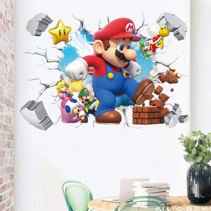 3D漫画アニメゲームキャラクターのウォールステッカー、子供部 - Baby Nursery Diy のレビューと価格