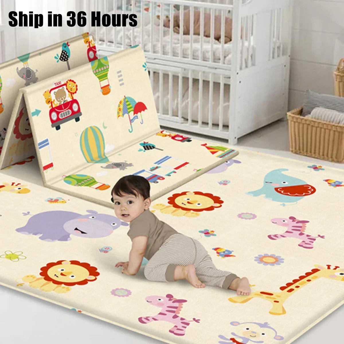 教育用折りたたみ式ベビープレイマット非毒性子供用カーペット保 - Baby Nursery Mat のレビューと価格