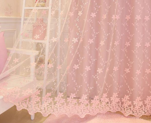 1PC 韓国ピンク薄手のプリンセスカーテン女の子子供用リビン - Baby Nursery Blackout Curtains のレビューと価格