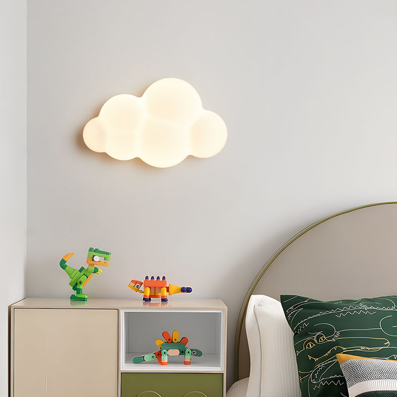 白いクラウドウォールランプ,子供部屋,保育園,星の形,ベッド - Baby Nursery Wall Lights のレビューと価格