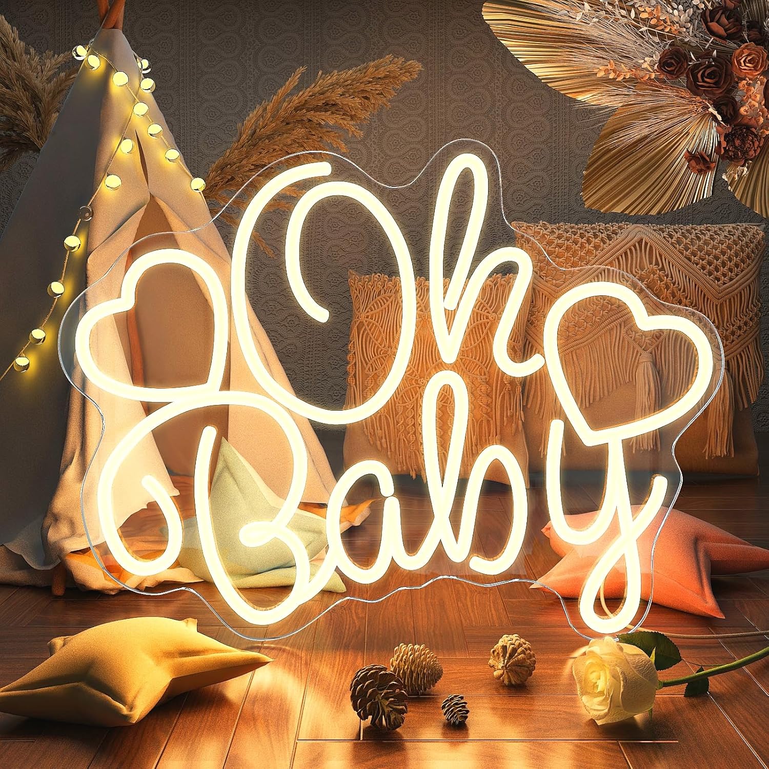 Oh Baby ネオンサイン LED マーキーライト USB - Baby Nursery Wall Lights のレビューと価格