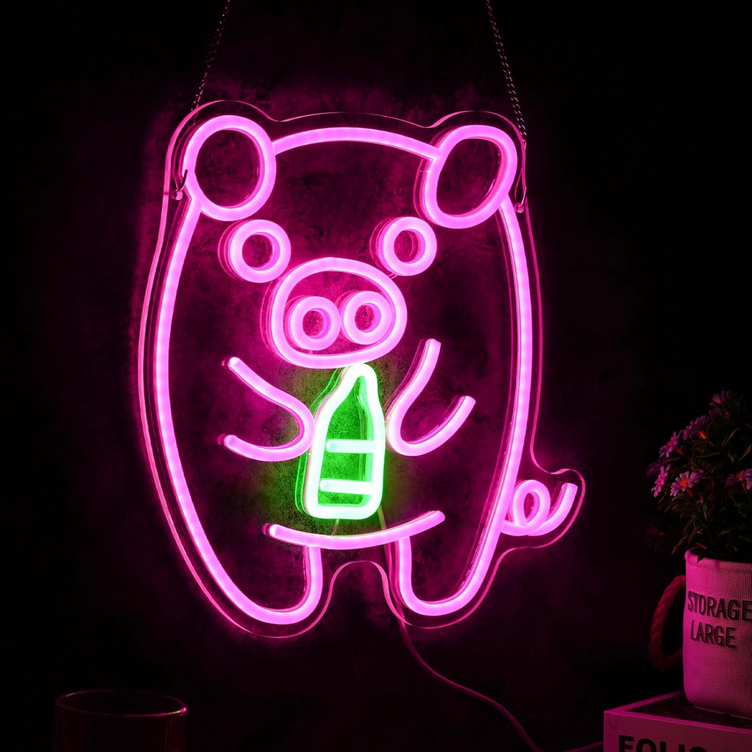 赤ちゃん用ミルクボトルネオンサインLED USB調光式ネオン - Baby Nursery Wall Lights のレビューと価格
