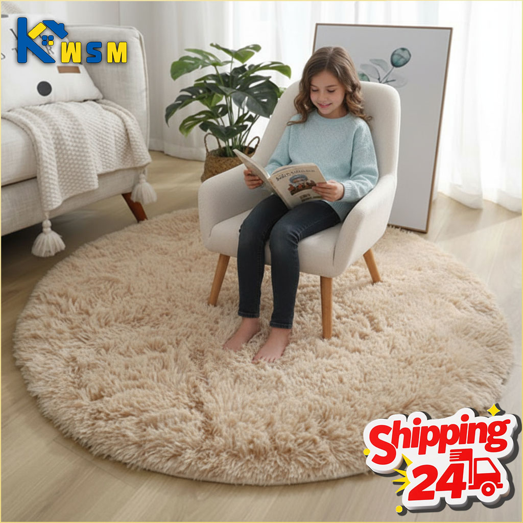 超ソフトふわふわ丸型ラグ、リビングルームの装飾用ぬいぐるみカ - Baby Nursery Mat のレビューと価格