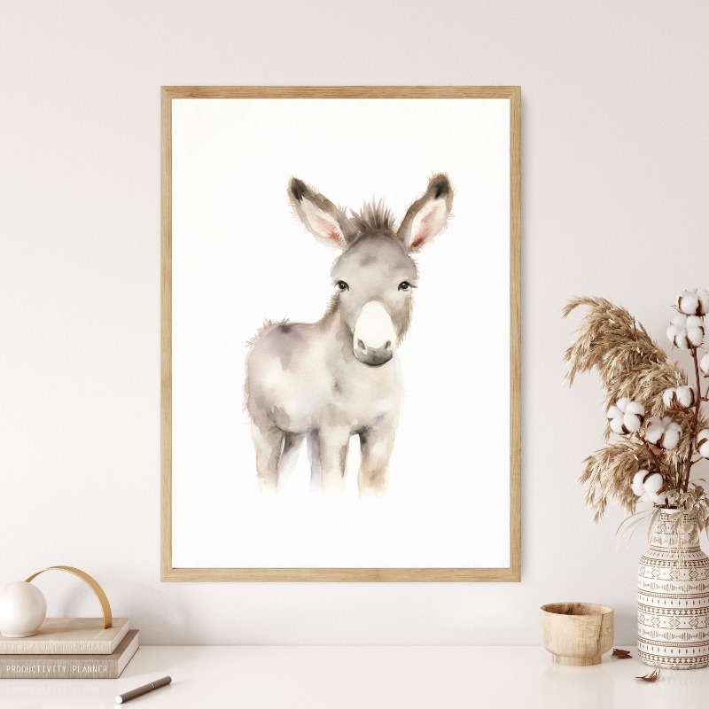 水彩ファーム-動物の写真,壁の芸術,赤ちゃんの馬のプリント - Baby Nursery Images のレビューと価格