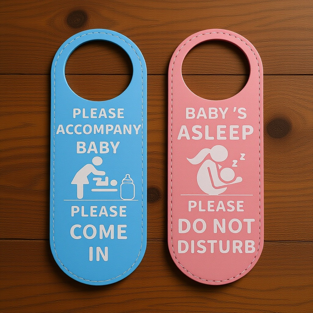 2個セット ベビー部屋のドアサイン 両面 ブルー ピンク P - Baby Nursery Hangers のレビューと価格
