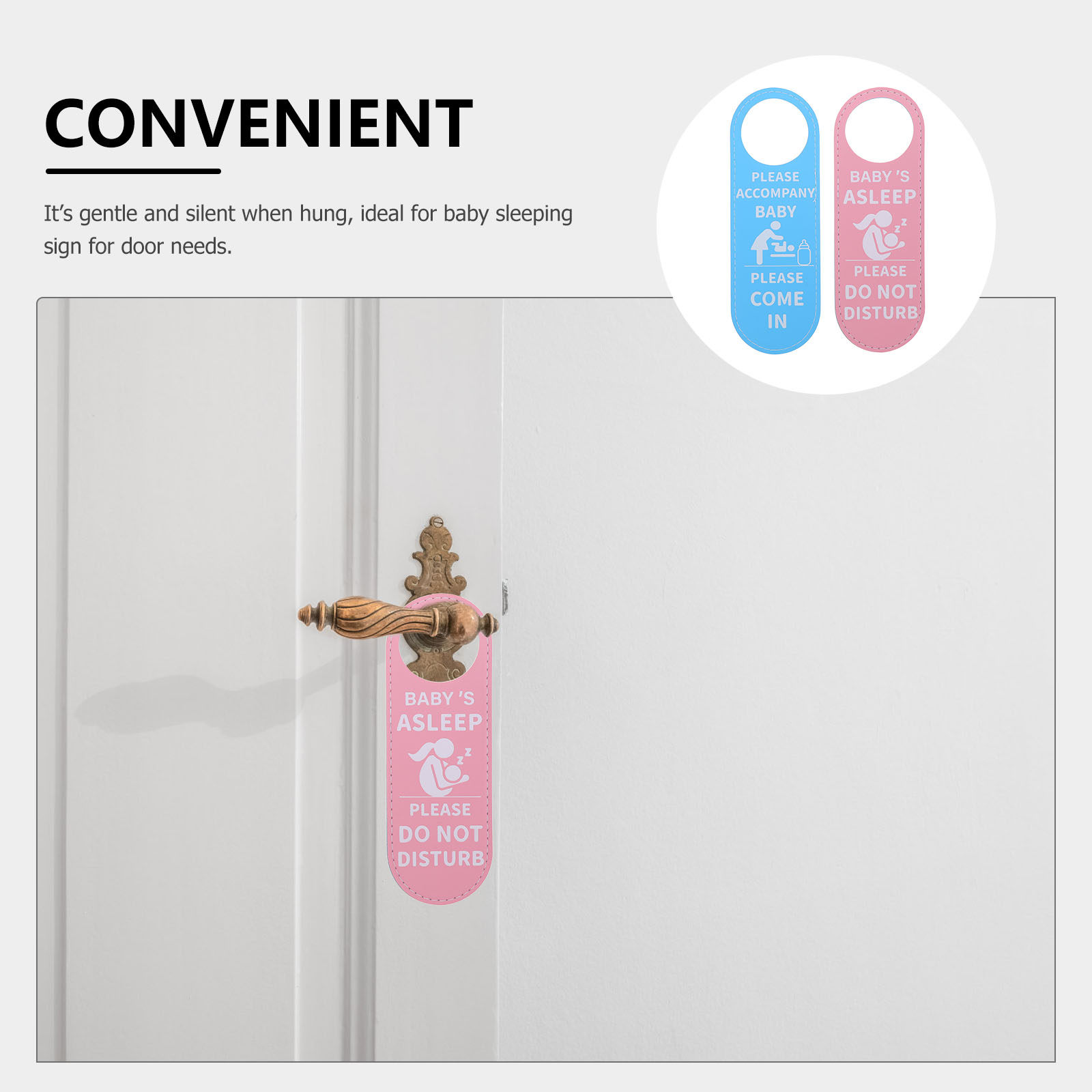 2個セット ベビー部屋のドアサイン 両面 ブルー ピンク P - Baby Nursery Hangers のレビューと価格