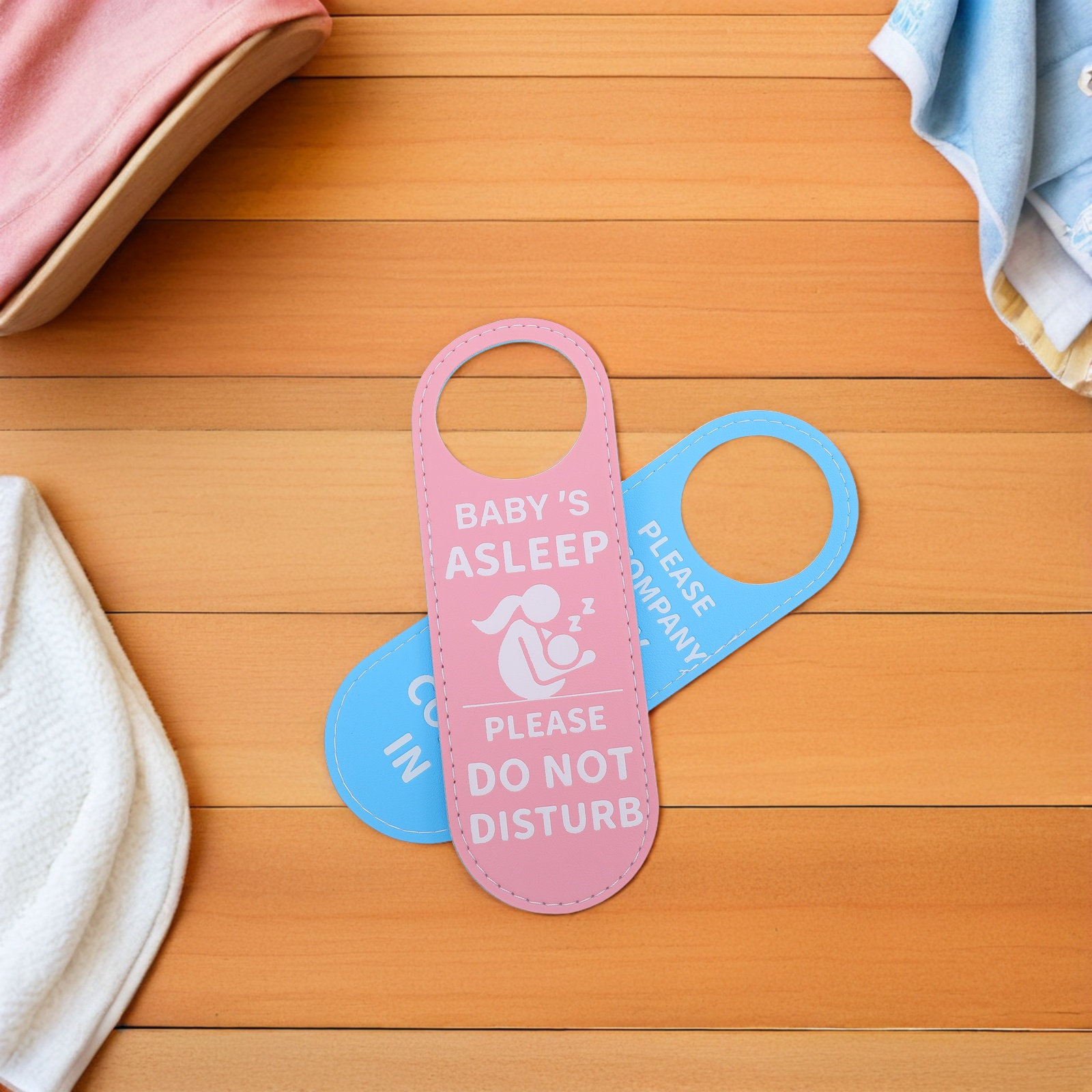 2個セット ベビー部屋のドアサイン 両面 ブルー ピンク P - Baby Nursery Hangers のレビューと価格