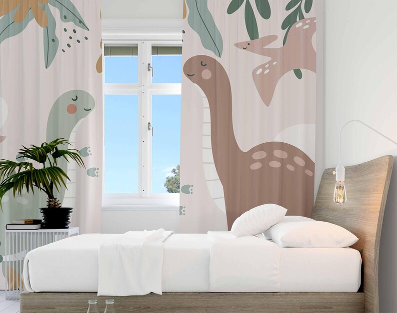 恐竜保育園カーテン恐竜子供の寝室カーテン遮光プレイルーム装飾 - Baby Nursery Blackout Curtains のレビューと価格