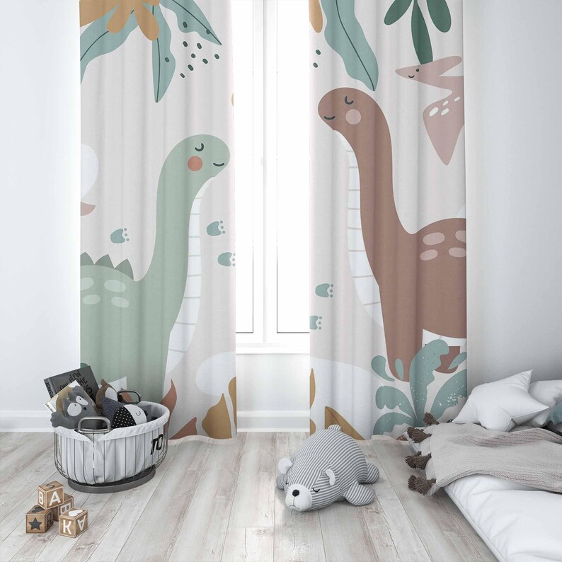 恐竜保育園カーテン恐竜子供の寝室カーテン遮光プレイルーム装飾 - Baby Nursery Blackout Curtains のレビューと価格