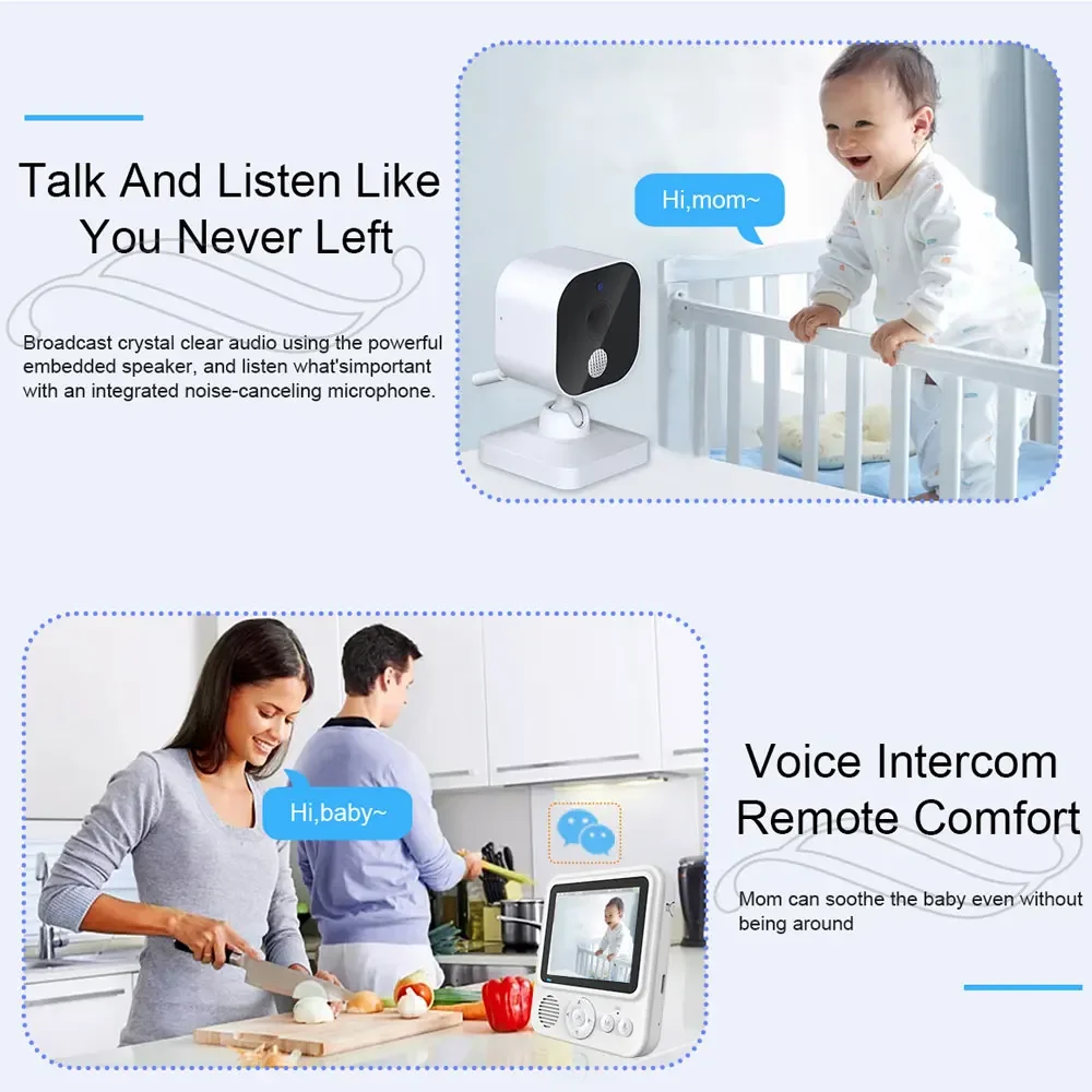 2.8インチビデオベビーモニター、ワイヤレス、親子間双方向通 - Wearable Baby Monitor のレビューと価格
