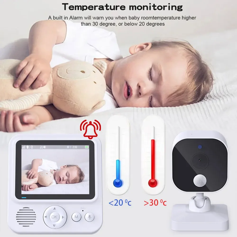 2.8インチビデオベビーモニター、ワイヤレス、親子間双方向通 - Wearable Baby Monitor のレビューと価格
