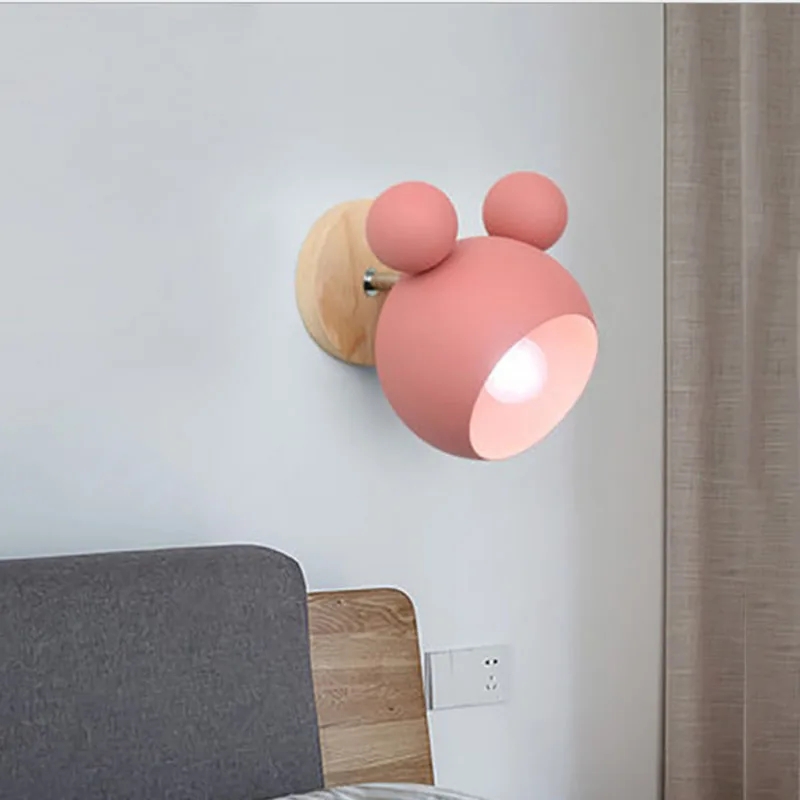 モダンなデザインの家の装飾壁ランプ金属ランプシェードウッドベ - Baby Nursery Wall Lights のレビューと価格