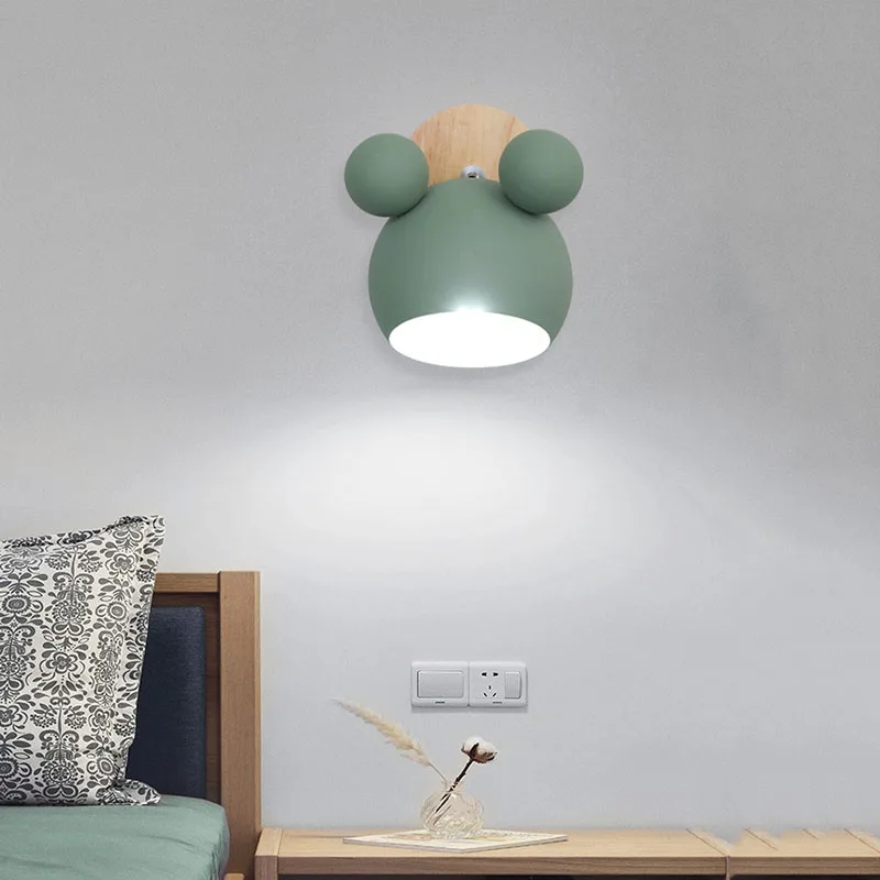 モダンなデザインの家の装飾壁ランプ金属ランプシェードウッドベ - Baby Nursery Wall Lights のレビューと価格