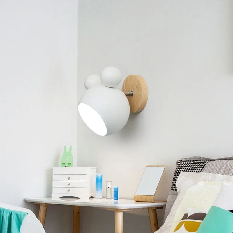 モダンなデザインの家の装飾壁ランプ金属ランプシェードウッドベ - Baby Nursery Wall Lights のレビューと価格