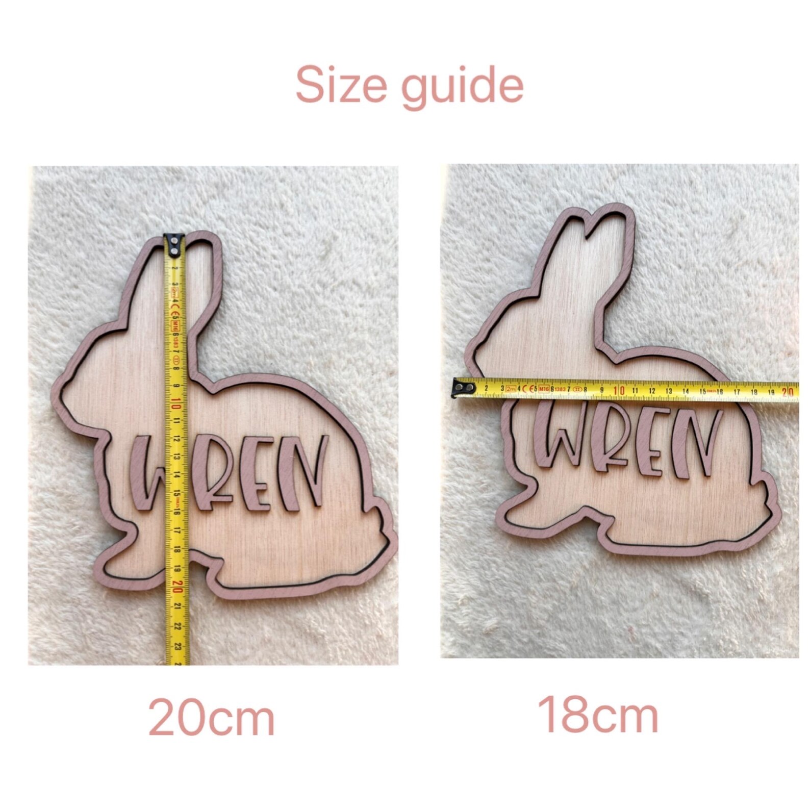 パーソナライズされたウサギの名前入り木製ドアサイン、ウサギの - Baby Nursery Wall Decor のレビューと価格