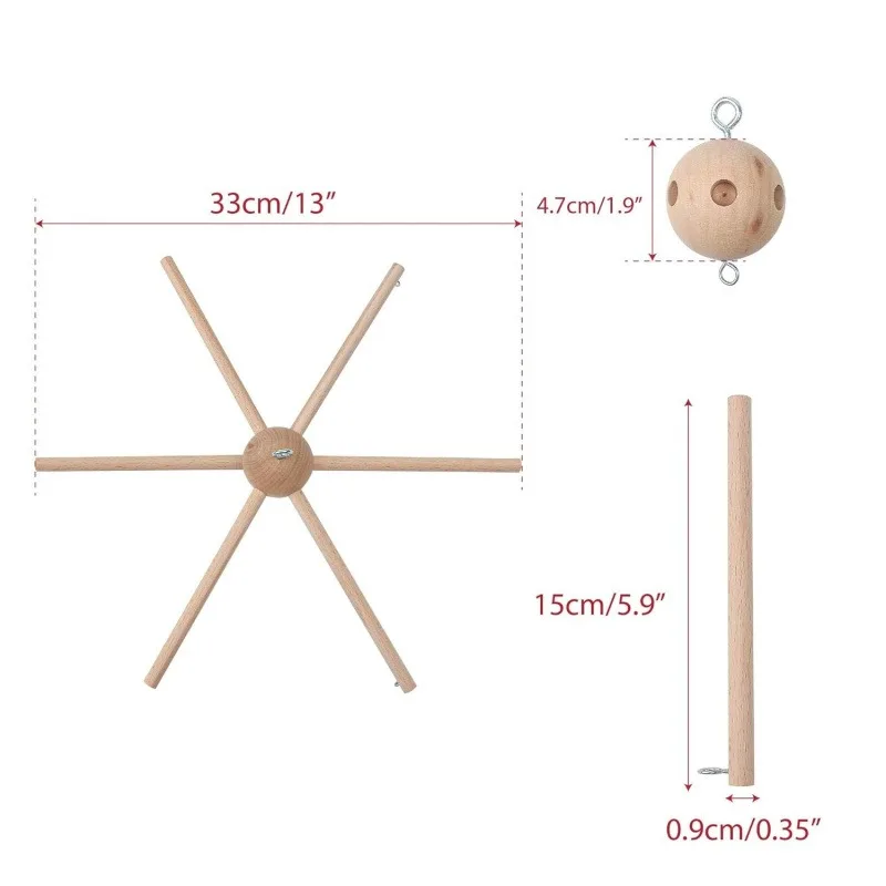 ベビーモバイルキットフレーム DIY ベビーベッド用装飾天然 - Baby Nursery Hangers のレビューと価格