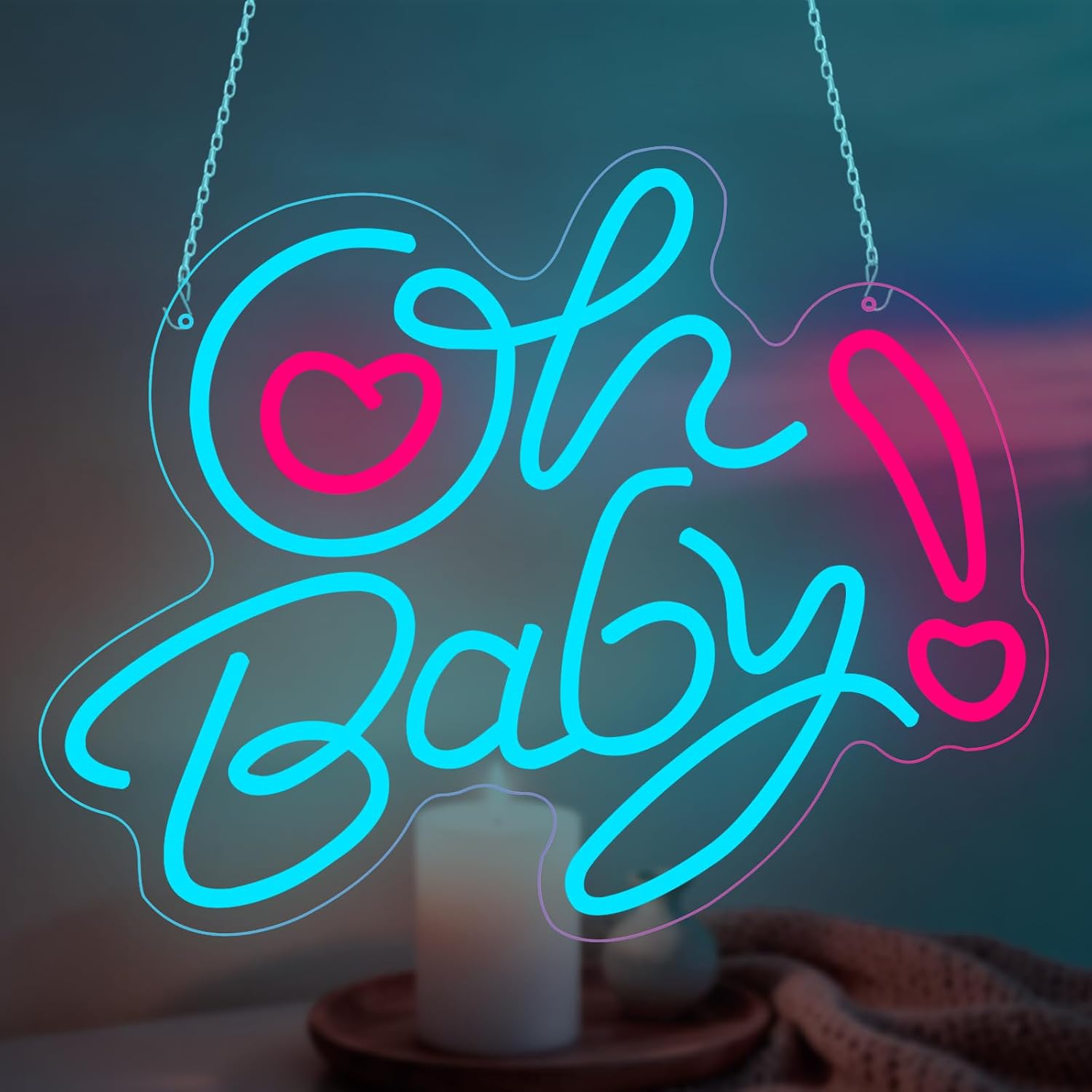 Oh Baby ハート型LEDネオンサイン USB壁掛けライ - Baby Nursery Wall Lights のレビューと価格