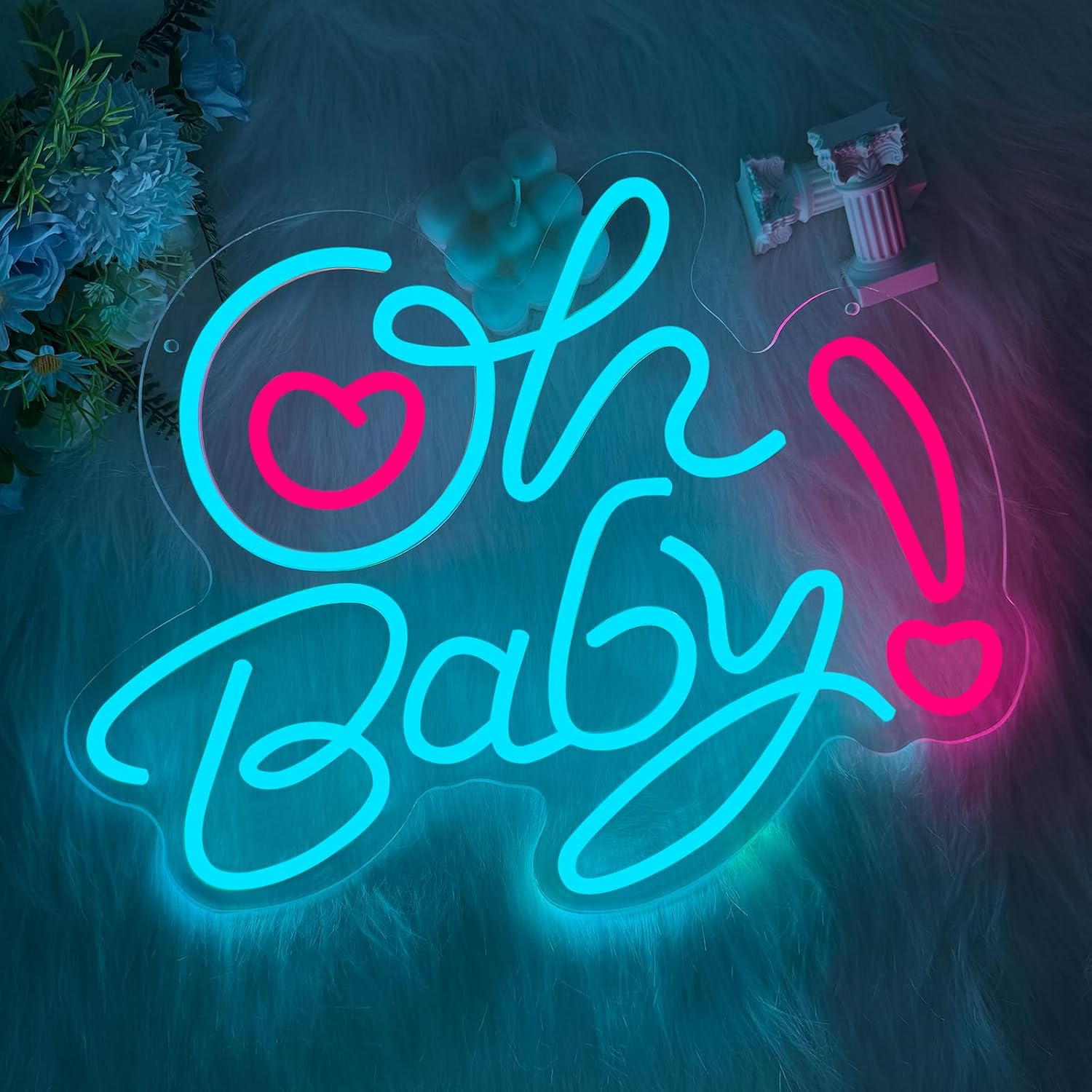 Oh Baby ハート型LEDネオンサイン USB壁掛けライ - Baby Nursery Wall Lights のレビューと価格