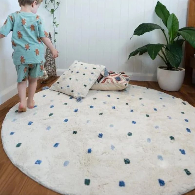 子供部屋用の水玉カーペット,子供部屋用の柔らかい丸いぬいぐる - Baby Nursery Mat のレビューと価格