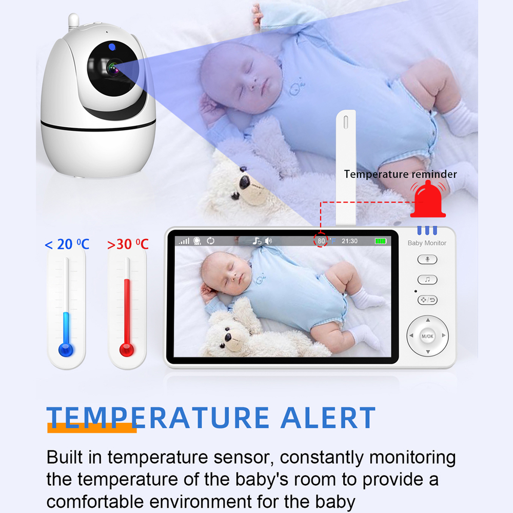 カメラと音声付きビデオベビーモニター、5インチディスプレイベ - Wearable Baby Monitor のレビューと価格